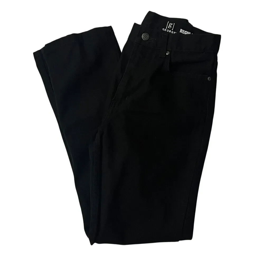 George Regular Fit‎ Jeans Black Denim 100% Cotton Men's 29x32 Pockets Straight